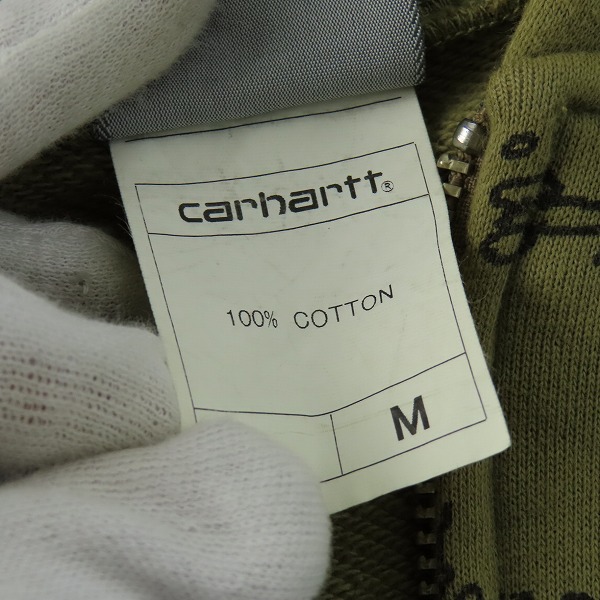 実際に弊社で買取させて頂いたCarhartt/カーハート 総柄 リブ ジップアップ パーカー/ジャケット/Mの画像 3枚目