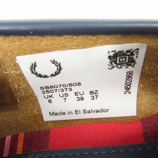 実際に弊社で買取させて頂いたFRED PERRY×G.H.BASS/フレッドペリー×ジーエイチバス weejuns/ウィージャンズ レザー コインローファー SB8070/UK6の画像 6枚目