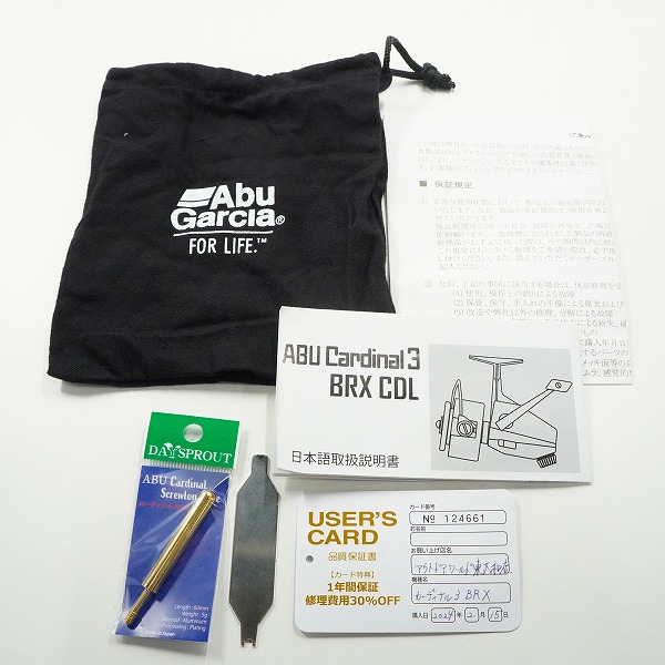 実際に弊社で買取させて頂いたAbuGarcia×DAYSPROUT/アブガルシア×ディスプラウト Cardinal 3 BRX CDL カーディナル スピニングリール 袋/箱付きの画像 8枚目
