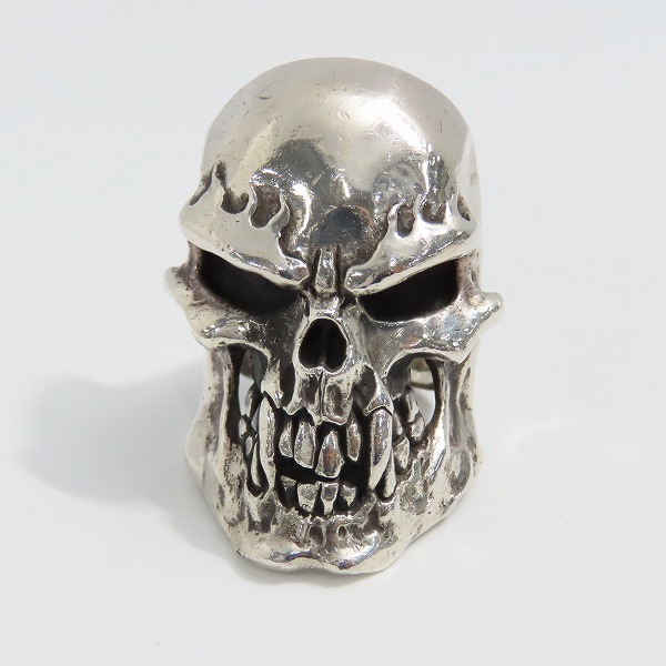 実際に弊社で買取させて頂いたCRAZY PIG/クレイジーピッグ PSYCHO S.O.B. SKULL RING サイコソブスカル リング 22-23号の画像 1枚目