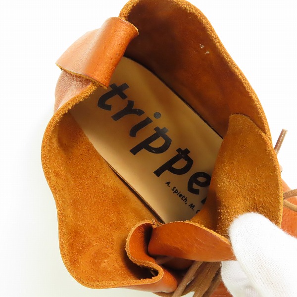 実際に弊社で買取させて頂いたtrippen/トリッペン SPACE 2ホール レザーチャッカブーツ/41の画像 4枚目