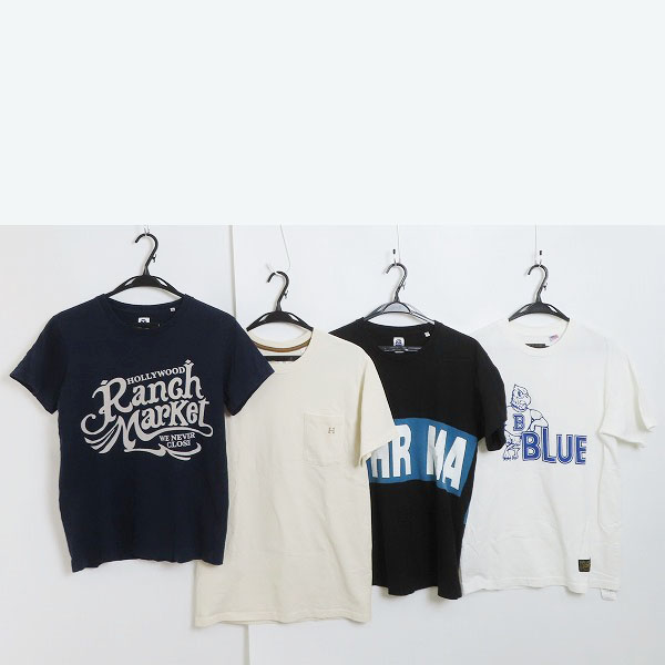 実際に弊社で買取させて頂いたHOLLYWOOD RANCH MARKET/ハリウッドランチマーケット BLUE BLUE/ブルーブルー Tシャツ 4点セット