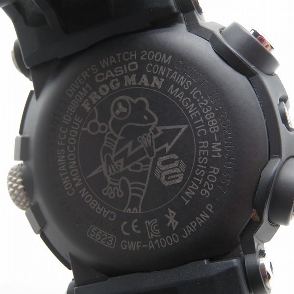 実際に弊社で買取させて頂いたG-SHOCK/Gショック FROGMAN/フロッグマン Bluetooth ソーラー電波時計 GWF-A1000-1AJFの画像 3枚目