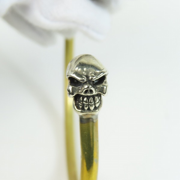 実際に弊社で買取させて頂いたTRAVIS WALKER/トラヴィスワーカー スカルヘッド ブラス バングルの画像 5枚目