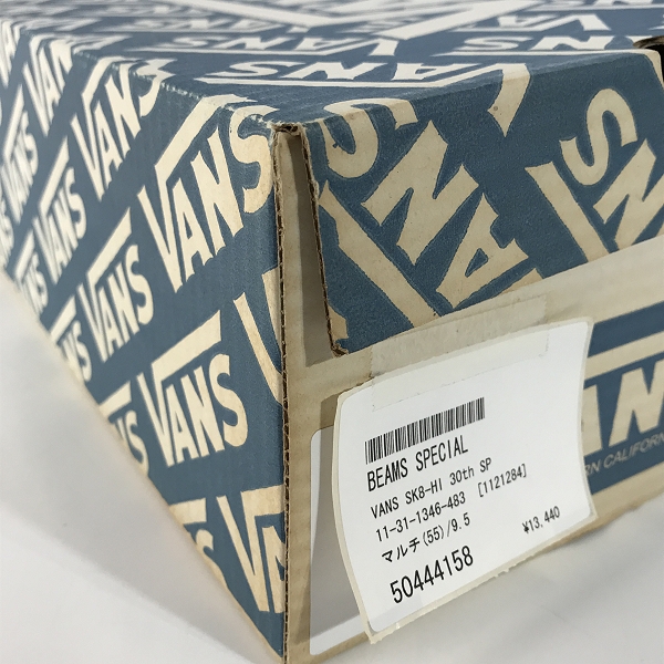実際に弊社で買取させて頂いたVANS×BEAMS/バンズ×ビームス SK8-HI ハイカットスニーカー マルチカラー 30周年限定 V38-47BE/9.5の画像 9枚目