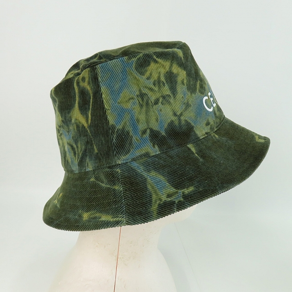 実際に弊社で買取させて頂いた【JPタグ】Celine/セリーヌ 22SS ロゴ コーデュロイ カモフラージュ柄 バケットハット/帽子 2AU5B214Q/Lの画像 4枚目