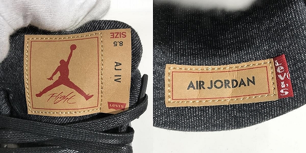 実際に弊社で買取させて頂いたNIKE×LEVIS/ナイキ×リーバイス AIR JORDAN 4 RETRO NRG/エアジョーダン4 ブラックデニム AO2571-001/26.5の画像 6枚目