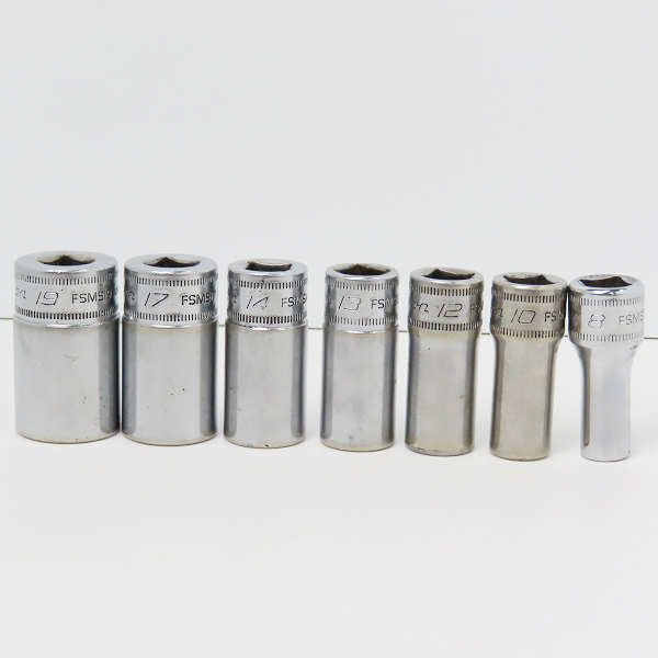 実際に弊社で買取させて頂いたSnap-on/スナップオン 3/8インチ ソケット FSMS19/17/14/13/12/10/8  7点セット