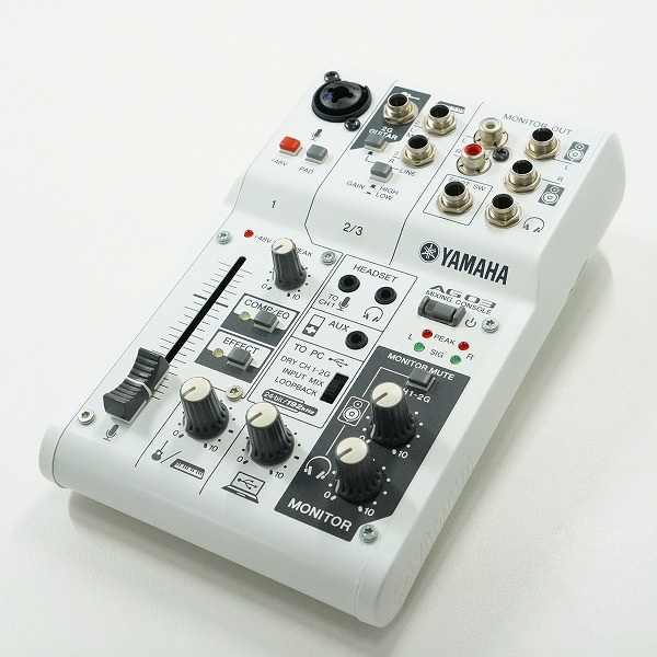 実際に弊社で買取させて頂いたYAMAHA/ヤマハ AG03 ミキシングコンソール ミキサー ウェブキャスティングミキサー 通電確認済み