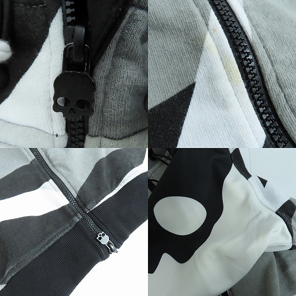 実際に弊社で買取させて頂いたHYDROGEN/ハイドロゲン 袖切替 幾何学模様 ジップアップパーカー M の画像 7枚目