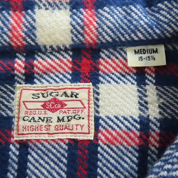 実際に弊社で買取させて頂いたSUGAR CANE/シュガーケーン TWILL CHECK WORK SHIRT/ツイル チェック ワークシャツ SC28746/Mの画像 2枚目