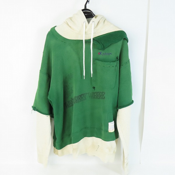 実際に弊社で買取させて頂いたMAISON MIHARA YASUHIRO/ミハラヤスヒロ 22SS SIFTSIDE COMBINED HD ダメージ加工レイヤードパーカー A08HD541/46