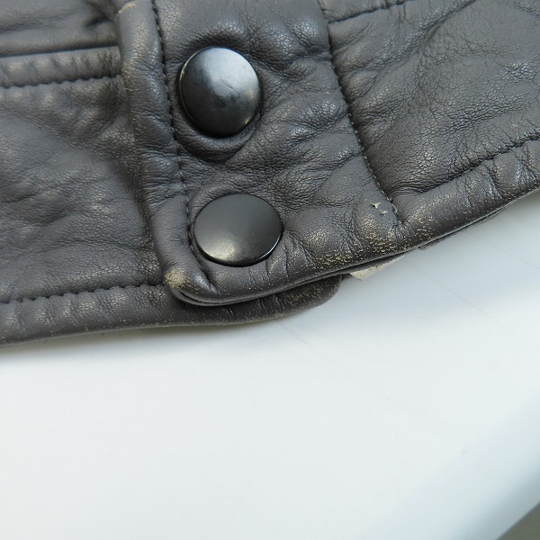 実際に弊社で買取させて頂いたRICK OWENS/リックオウエンス pilot leather jacket/パイロットレザージャケット ニット切替シングルライダース RU6765/Sの画像 8枚目