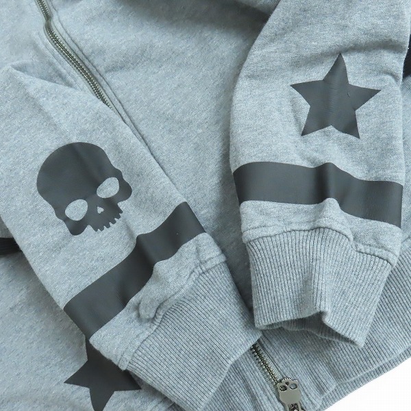 実際に弊社で買取させて頂いたHYDROGEN/ハイドロゲン スカル/スター プリントデザイン ブルゾン/ジップアップスウェット Lの画像 5枚目