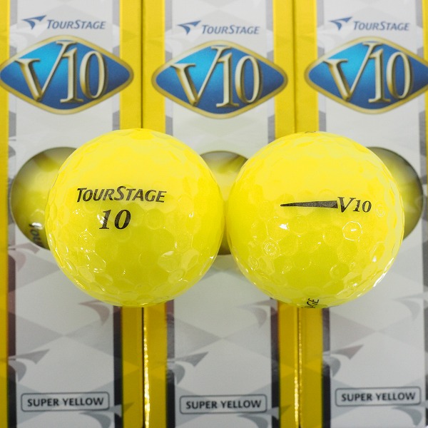 実際に弊社で買取させて頂いた【未使用】BRIDGESTONE/ブリヂストン TOUR STAGE/ツアーステージ V10 ゴルフボール SUPER YELLOW/イエロー 1ダース の画像 1枚目