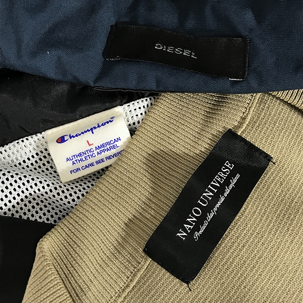 実際に弊社で買取させて頂いた【おまとめ】チャンピオン/ナノユニバース/ディーゼル 他 コーチジャケット/ブルゾン/ジップアップジャケット 等