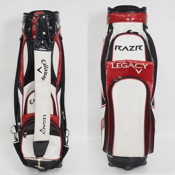 実際に弊社で買取させて頂いた【使用感有り】Callaway/キャロウェイ 5分割キャディバッグ ホワイトｘブラックｘレッドの画像 2枚目