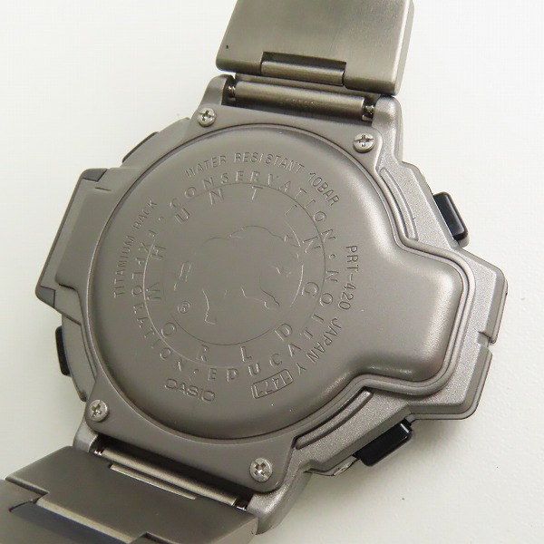 実際に弊社で買取させて頂いた(2)CASIO/カシオ PROTREK/プロトレック HUNTING WORLD PRT-420/PR420-HW1【動作未確認】の画像 4枚目