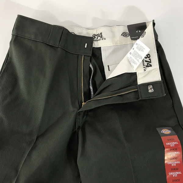 実際に弊社で買取させて頂いた【未使用】Dickies/ディッキーズ 874 Original Fit ワークパンツ オリーブ 31×32 の画像 6枚目