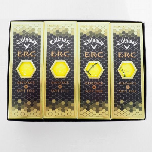 実際に弊社で買取させて頂いた 【未使用】Callaway/キャロウェイ E.R.C DISTANCE ＆ SOFT FEEL ゴルフボール クリスタルイエロー 1ダース 