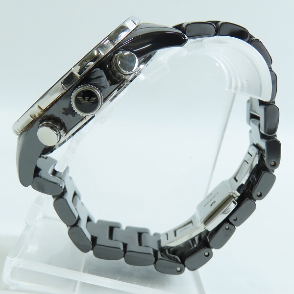 実際に弊社で買取させて頂いたEmporio Armani/エンポリオアルマーニ クォーツ クロノグラフ 腕時計 CERAMICA AR-1421【動作未確認】の画像 1枚目