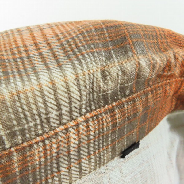 実際に弊社で買取させて頂いたTHE FLAT HEAD/フラットヘッド チェック ネルシャツ オレンジ/40の画像 7枚目