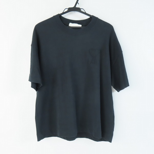 実際に弊社で買取させて頂いたami alexandre mattiussi/アミ アレクサンドルマテュッシ ハート刺繍 半袖Tシャツ ブラック/S