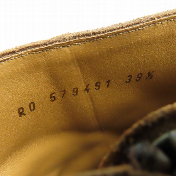 実際に弊社で買取させて頂いたSAINT LAURENT PARIS/サンローラン フリンジ サイドジップ スエード ヒールブーツ 579491/39.5の画像 5枚目