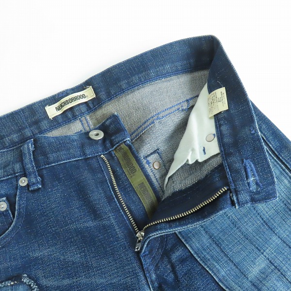 実際に弊社で買取させて頂いたNEIGHBORHOOD/ネイバーフッド 2002年 FRAGMENT NARROW パッチワーク サベージ デニムパンツ/DCNH-PT-W12/XSの画像 2枚目