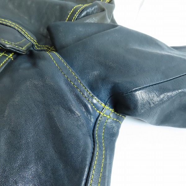 実際に弊社で買取させて頂いたISAMU KATAYAMA BACKLASH/バックラッシュ RIDE OR DIE ポーランドショルダーレザーイエローステッチジャケット 1529-05/XL(4)の画像 6枚目
