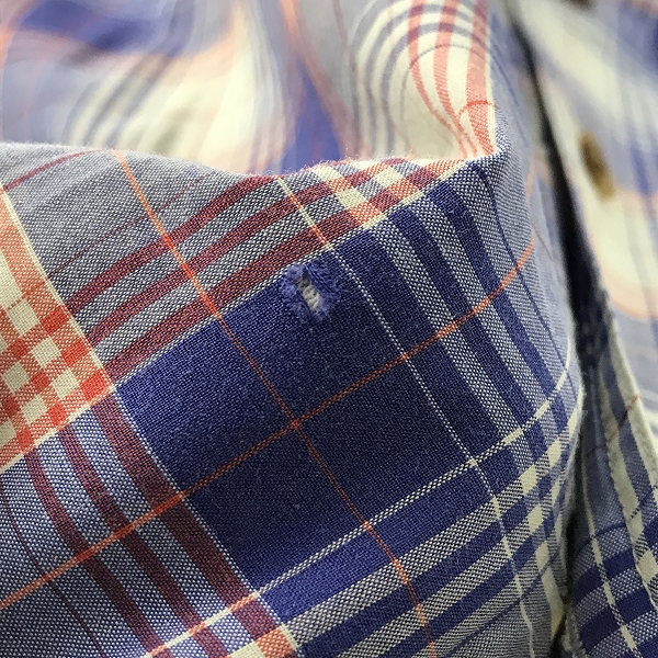 実際に弊社で買取させて頂いたYves Saint Laurent/イヴサンローラン チェック半袖シャツ/Lの画像 4枚目