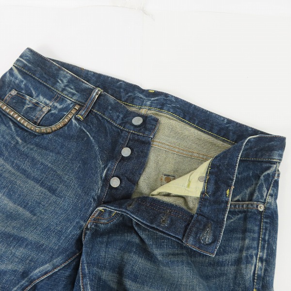 実際に弊社で買取させて頂いたHYSTERIC GLAMOUR/ヒステリックグラマー DEEP BLUE 加工 スタッズ デニムパンツ 0203AP06/34の画像 3枚目