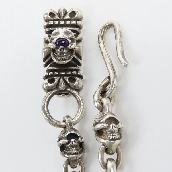 実際に弊社で買取させて頂いたSTOP LIGHT/ストップライト スカルウォレットチェーン ゴシッククロス アメジストアイの画像 1枚目