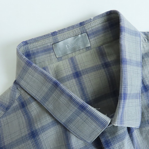 実際に弊社で買取させて頂いたDior/ディオール チェック柄 長袖シャツ 9H3154101189 /38の画像 6枚目