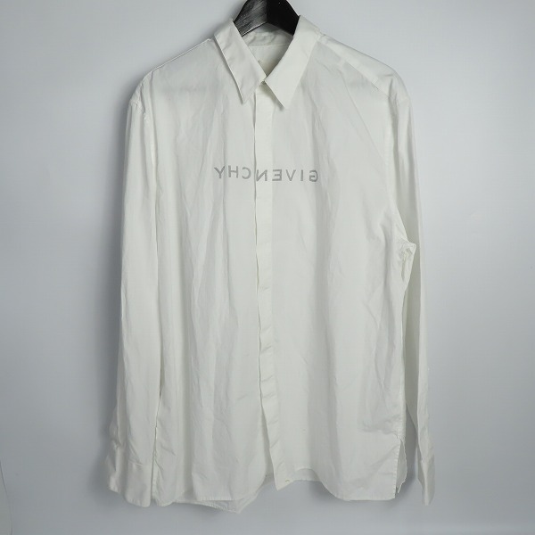実際に弊社で買取させて頂いた【JPタグ】GIVENCHY/ジバンシィ 22SS リバースポプリンシャツ ロゴプリント BM60QJ109F/43