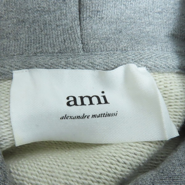実際に弊社で買取させて頂いたAMI Alexandre Mattiussi/アミアレクサンドルマテュッシ ハートA刺繍 プルオーバーパーカー グレー/Mの画像 2枚目