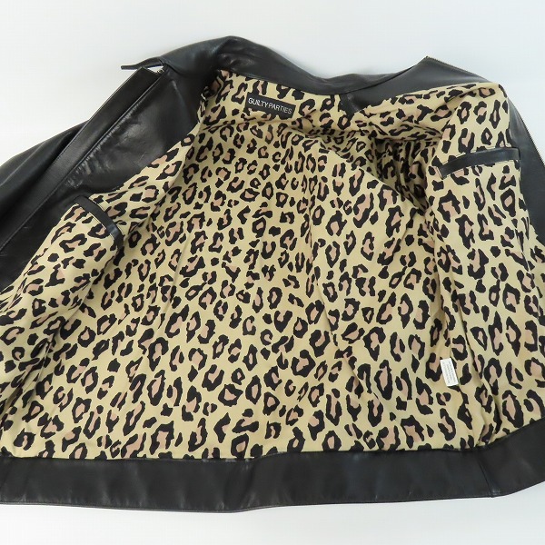 実際に弊社で買取させて頂いたWACKO MARIA/ワコマリア GUILTY PARTIES カウハイド レオパード シングルライダース レザージャケット/Mの画像 4枚目