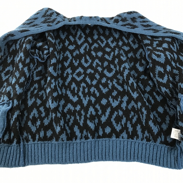 実際に弊社で買取させて頂いたWACKO MARIA/ワコマリア GUILTY PARTIES レオパード/ヒョウ柄 モヘア/ナイロン/ウール カーディガン ブルー系/Mの画像 5枚目