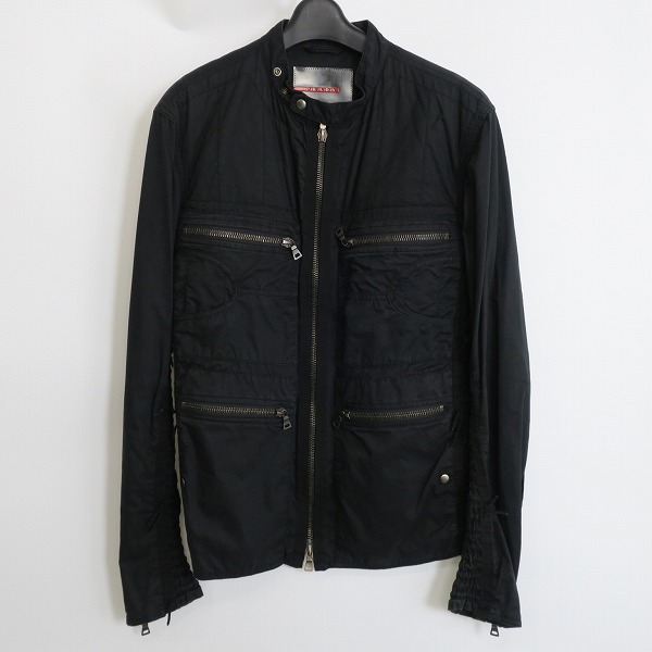 実際に弊社で買取させて頂いたPRADA/プラダ レディース フリル ライダース ジャケット SGV553/50