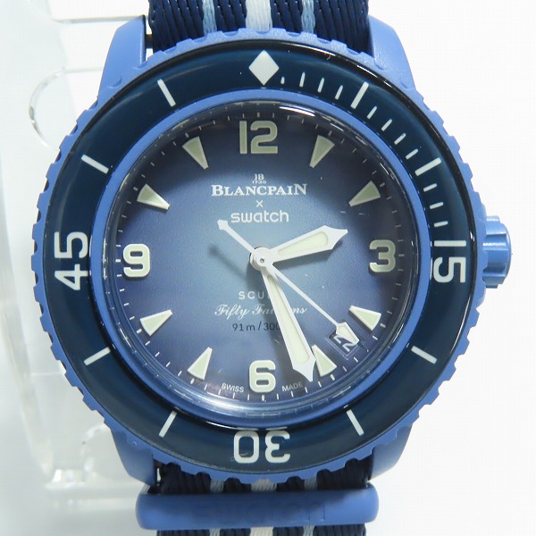 実際に弊社で買取させて頂いた【保証期間内】blancpain×swatch/ブランパン×スウォッチ ATLANTIC OCEAN ダイバーズウォッチ SO35A100
