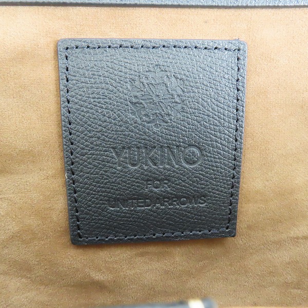 実際に弊社で買取させて頂いたYUKINO For UNITED ARROWS/ユキノ For ユナイテッドアローズ レザー ネイビー ビジネスバッグの画像 4枚目
