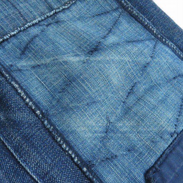 実際に弊社で買取させて頂いたNEIGHBORHOOD/ネイバーフッド 2002年 FRAGMENT NARROW パッチワーク サベージ デニムパンツ/DCNH-PT-W12/XSの画像 7枚目