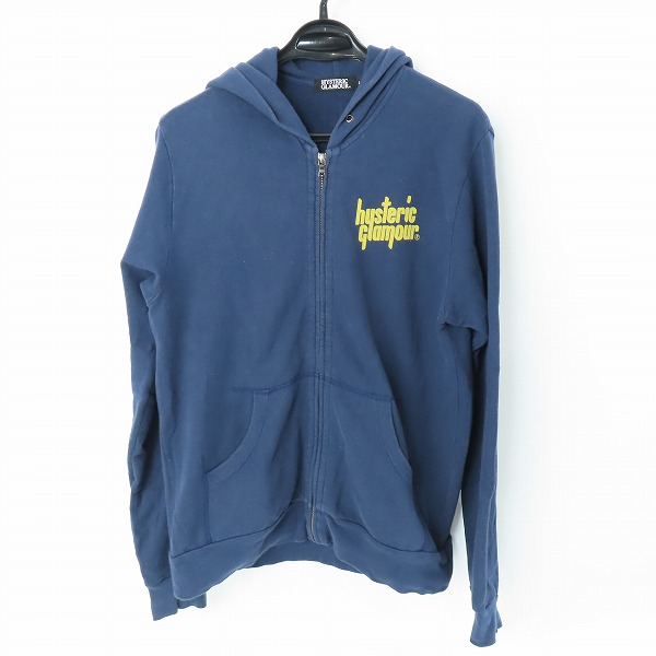実際に弊社で買取させて頂いたHYSTERIC GLAMOUR/ヒステリックグラマー 胸ロゴプリント ジップパーカー 0214CF07/L