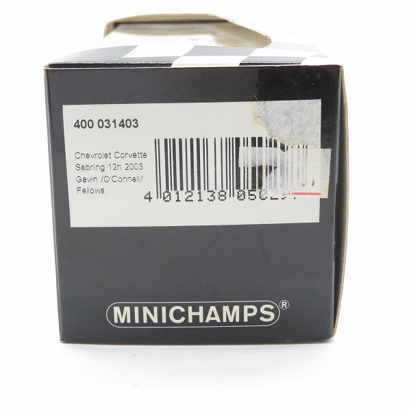 実際に弊社で買取させて頂いたMINICHAMPS/ミニチャンプス 1/43 シボレー コルベット C5-R 2003年 セブリング12時間 GTSクラス 優勝車仕様 ミニカーの画像 1枚目