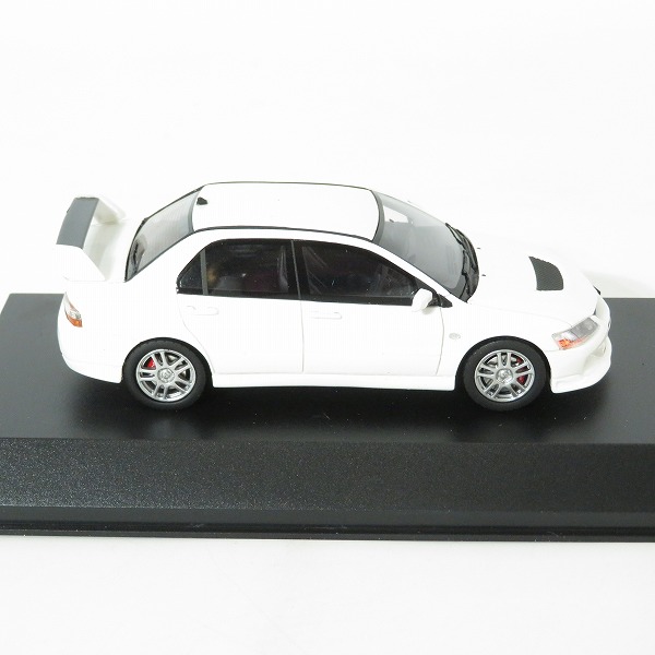 実際に弊社で買取させて頂いた京商 1/43 三菱 ランサー エボリューション IX MR ホワイトパール/ミニカーの画像 3枚目