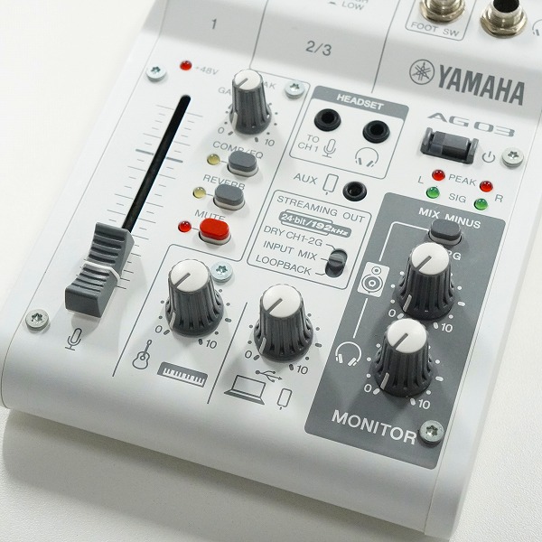 実際に弊社で買取させて頂いたYAMAHA/ヤマハ AG03 MK2 ライブストリーミングミキサー 通電確認済みの画像 2枚目