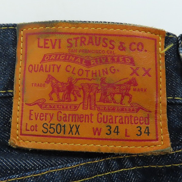 実際に弊社で買取させて頂いたLevi's/リーバイス S501XX デニムパンツ W34/L34の画像 2枚目