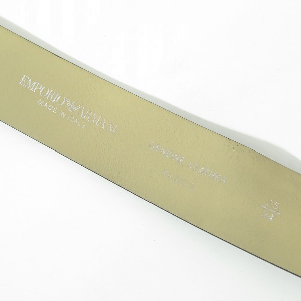 実際に弊社で買取させて頂いたEMPORIO ARMANI/エンポリオアルマーニ ロゴプレート レザー ベルトの画像 3枚目