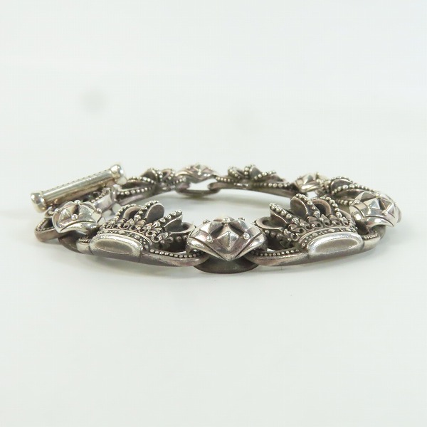 実際に弊社で買取させて頂いた【ギャラ付き】JUSTIN DAVIS/ジャスティンデイビス SMALL QE2 BRACELET クラウンブレスレット SBJ118の画像 4枚目