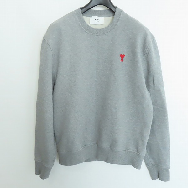 実際に弊社で買取させて頂いたAMI Alexandre Mattiussi/アミアレクサンドルマテュッシ ハートA刺繍 スウェット トレーナー グレー/L